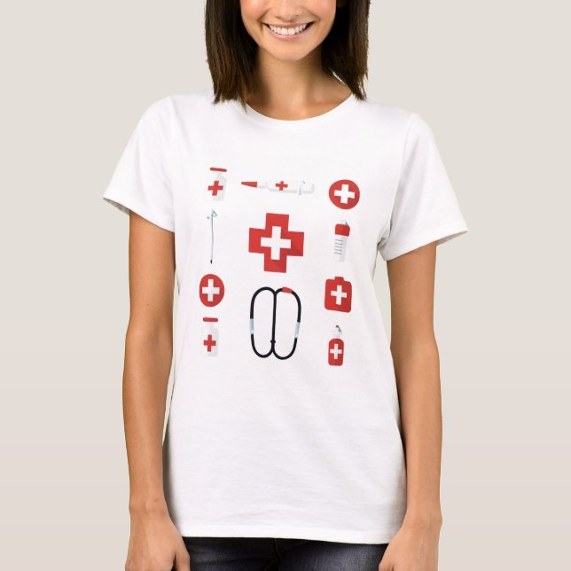 Medical Icons Nurse T-Shirt (Devant)