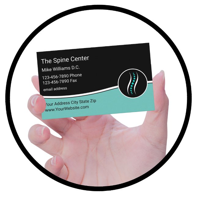 Médicale Chiropractor Spine Logo Cartes de visite (Créateur téléchargé)