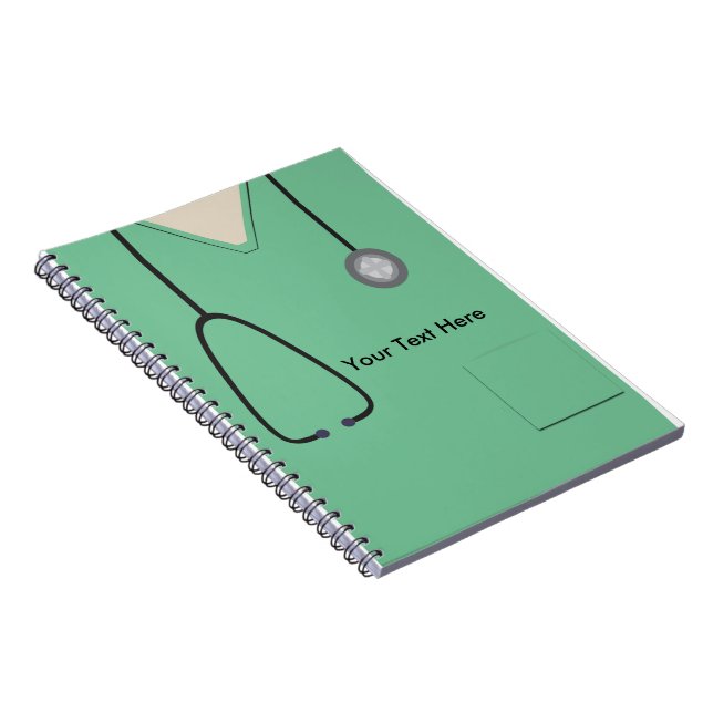 Médicale Scrubs Doctor Nurse Carnet vert clair (Côté Droit)