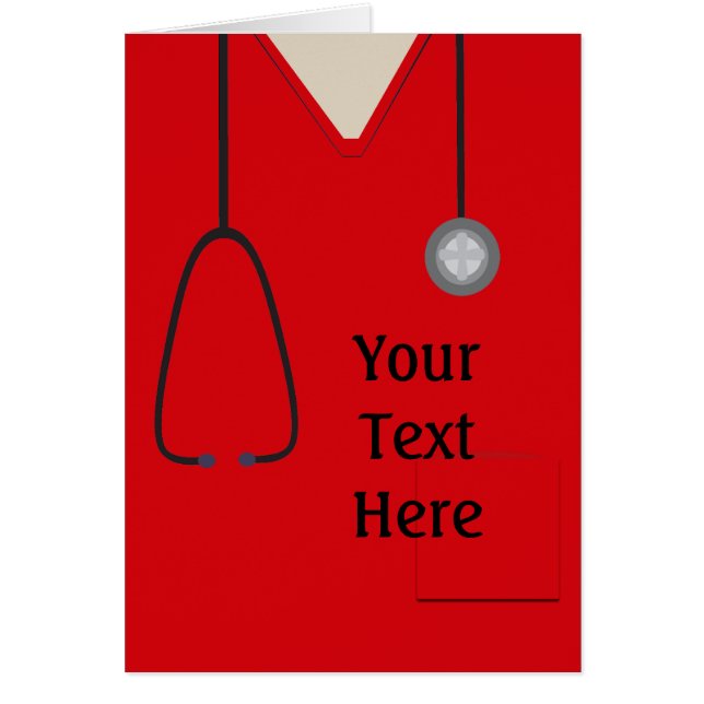 Médicale Scrubs Infirmière Docteur Red Custom (Devant)