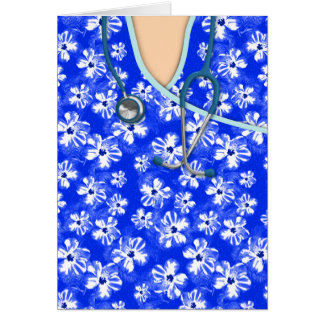 Médicale tropical bleu et blanc frotte