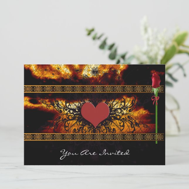 Médiéval Renaissance Nuages Mariages Invitations (Debout devant)