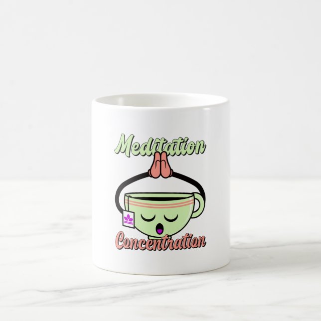 Méditation Concentration Cute Café Mug Kawaii (Centre)