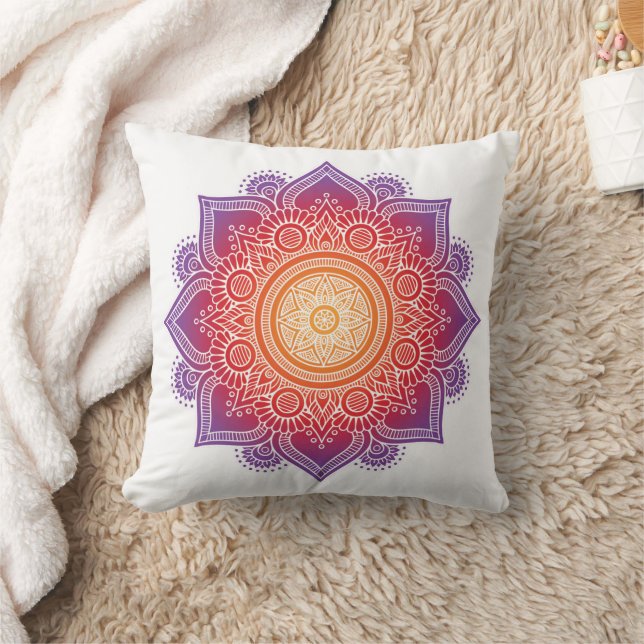 Méditation coussin couleur chaude mandala (Couverture)