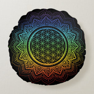 Méditation Coussin Fleur de vie Mandala Chakra