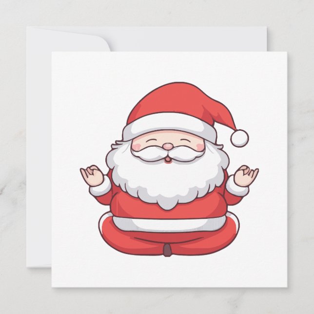 Méditation drôle Kawaii Père Noël Yoga (Devant)