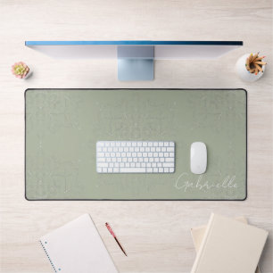 Méditation élégante Sage Green Mandala Home Office