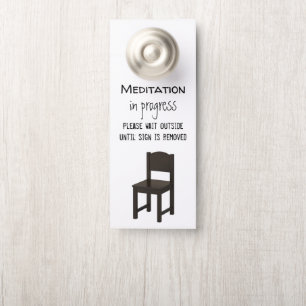 Méditation en cours Affichette de porte