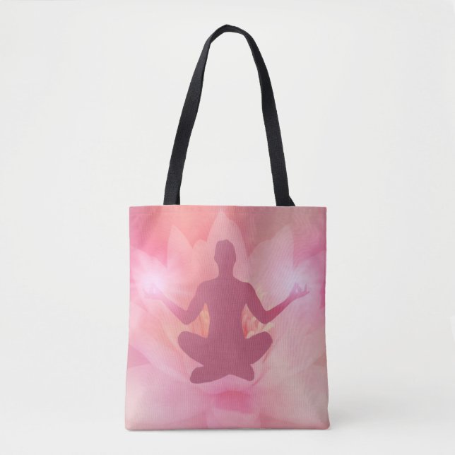 Méditation Lotus rose Sac fourre-tout de yoga (Devant)