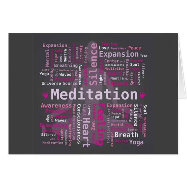 Méditation Mot Cloud Rose Couleurs Noir Arrière -  (Devant horizontal)