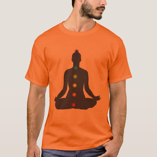 Méditation PixDezines Chakra T-shirt orange (Devant)