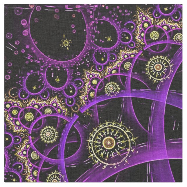 Méditation tissu d'impression de fleur d'or (Fermer)