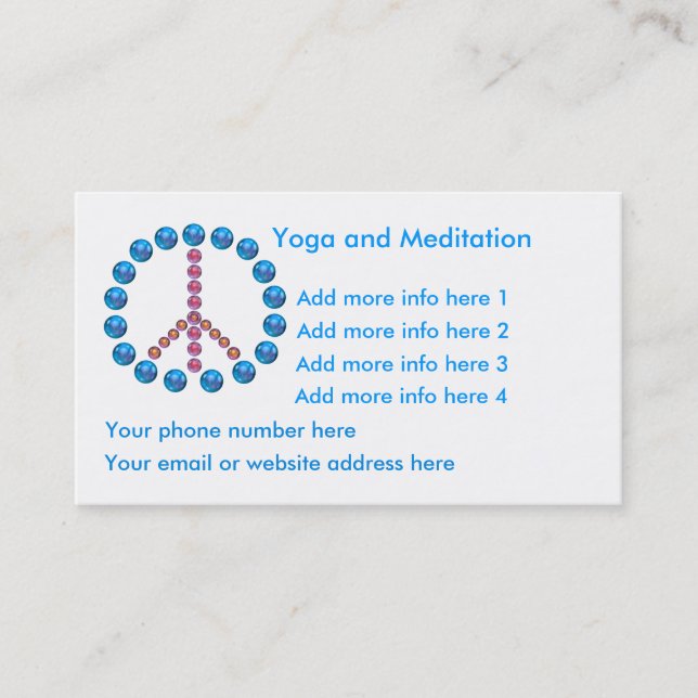 Méditation Yoga Carte de visite de tranquillité (Devant)