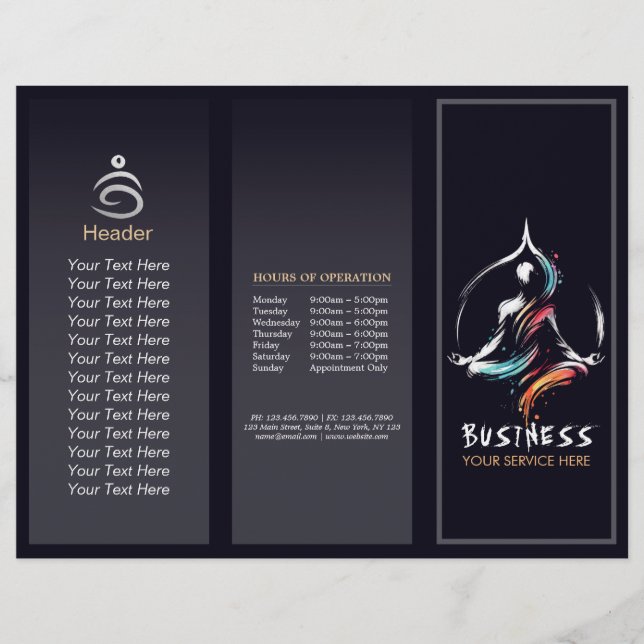 Méditation Yoga Instructeur Lotus Pose Brush Strok (Devant)