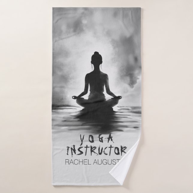 Méditation Yoga Instructeur Lotus Pose Peinture à  (Serviette de bain)