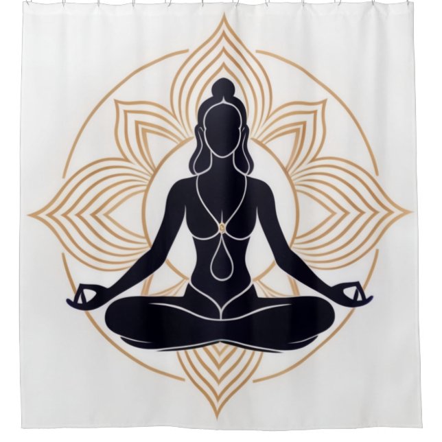 Méditation Zen Lotus Douche Rideau (Devant)