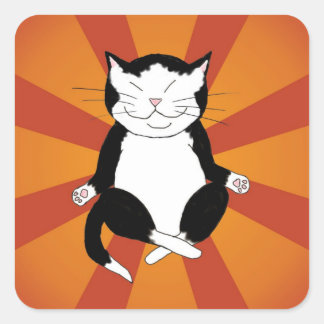 Méditer les autocollants Tuxedo Kitty