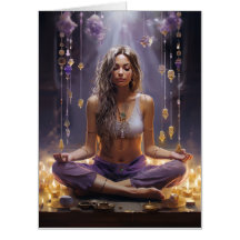 Méditer Yoga Girl, Cristaux Améthyste Anniversaire