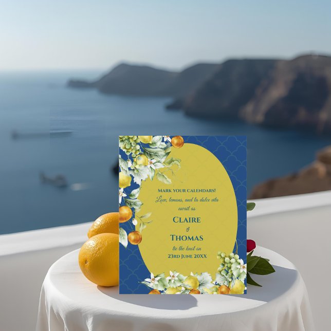 Mediterranean Citrus Luxe La Dolce Vita Mariage (Mediterranean Citrus Luxe La Dolce Vita Wedding Save the Date)