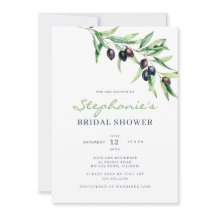 Mediterranean Olive Bridal Shower Invitation