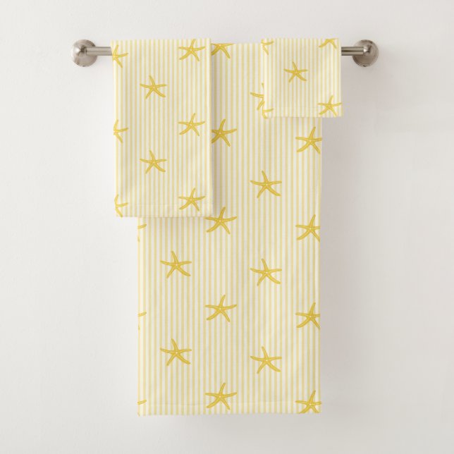 Mediterranean Seaside Starfish Stripe Lemon Yellow (En situation)