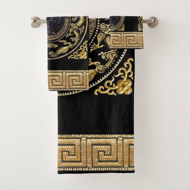 Medusa Noire Motif Grec du Designer (En situation)
