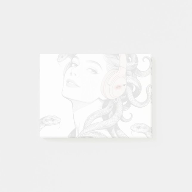 Medusa post-it Notes - pose pour l'appareil photo. (Devant)