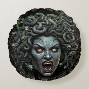 Medusa Queen of Stone Coussin (ronde)