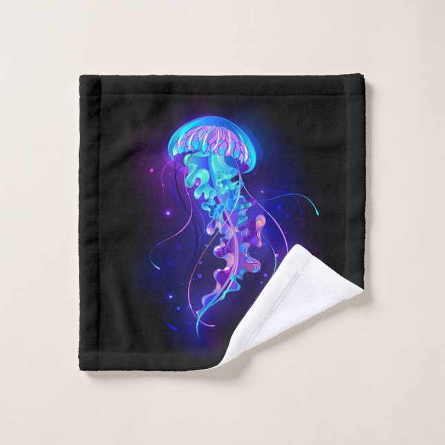 Méduse vibrante aux couleurs lumineuses (Gant de toilette)