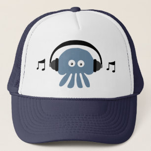 Méduses bleues géniales avec le casquette du DJ