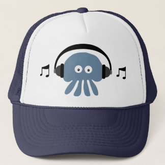 Méduses bleues géniales avec le casquette du DJ
