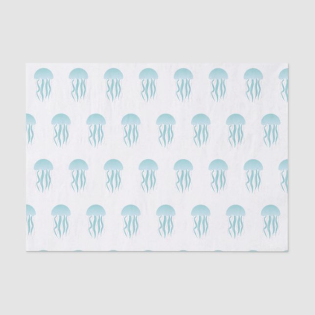 Méduses bleues - papier de soie de soie (Recto)
