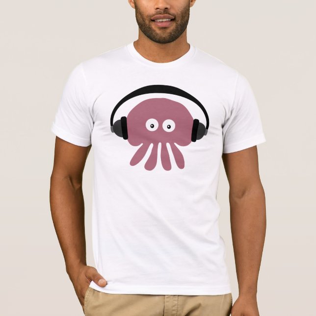 Méduses géniales du DJ avec le T-shirt d'écouteurs (Devant)