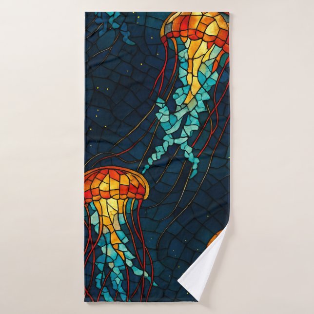 Méduses mosaïques (Serviette de bain)