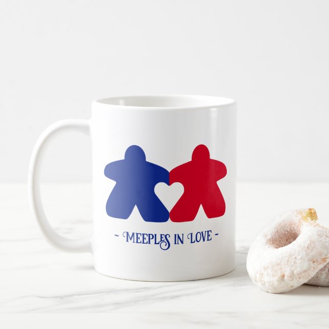 Meepes en Amour, Mug Bleu & Rouge (Avec donut)