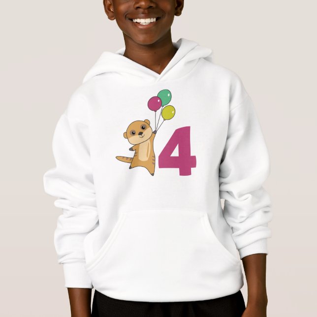 Meerkat 4e anniversaire Ballons Enfants Sweat - sh (Devant)