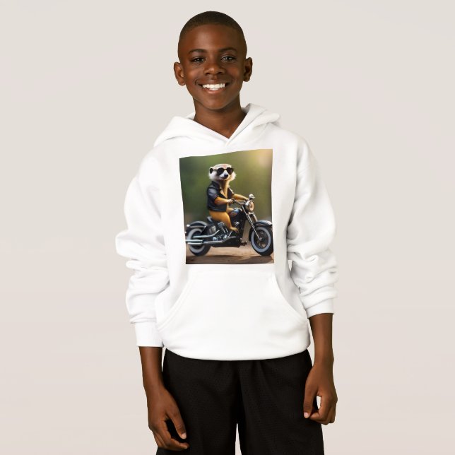 Meerkat Bikie En Moto, (Devant entier)