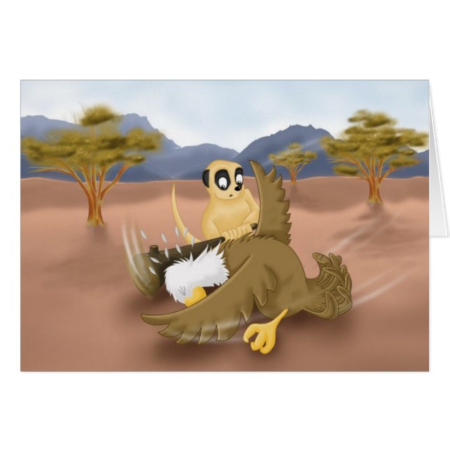 meerkat contre l'aigle (Devant horizontal)