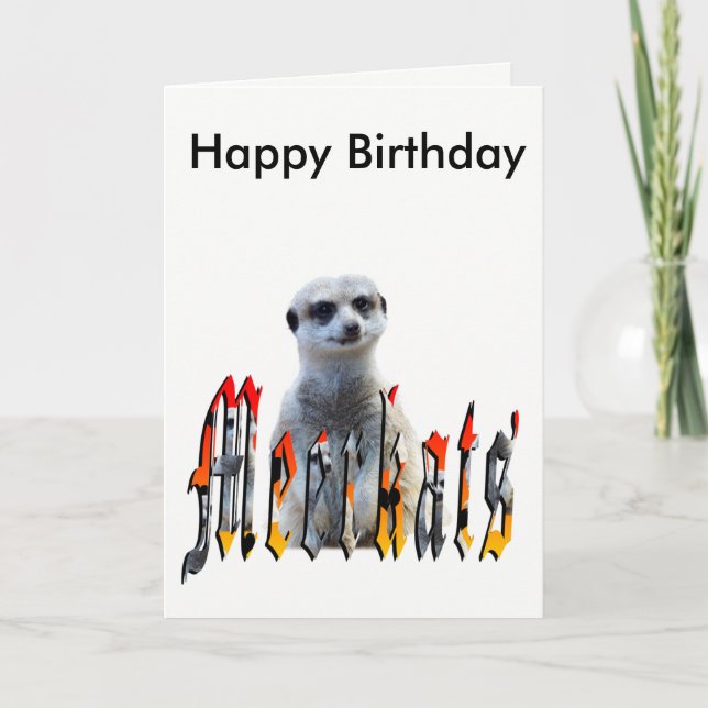 Meerkat Et Logo, Bonne Carte Anniversaire (Devant)