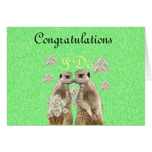 Meerkat prend des vues Mariages, note Mariage cart (Devant Horizontal)