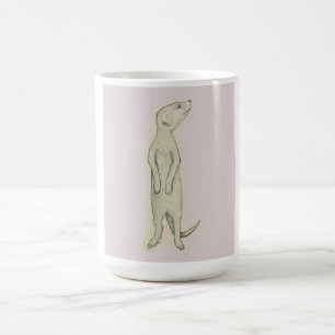 Meerkat, tasse de café, thé, latte, maison, cuisin