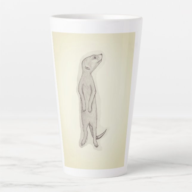 Meerkat, tasse de café, thé, latte, maison, cuisin (Devant)