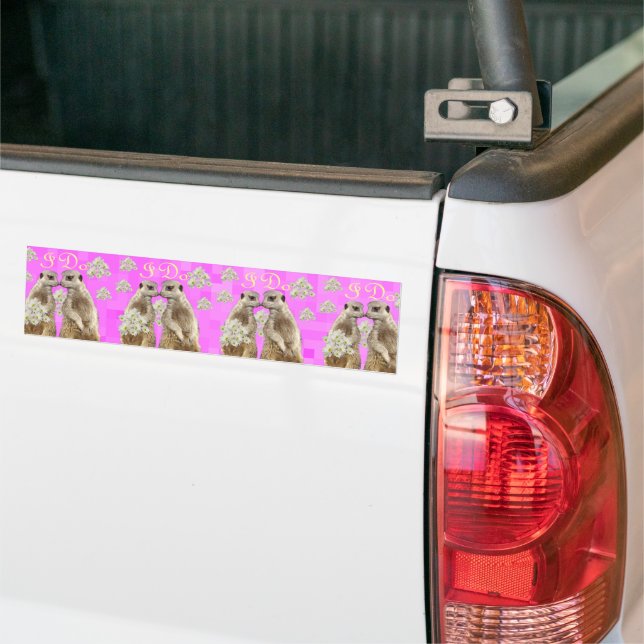 Meerkats I Do Wedding Day, Bumper Sticker (Sur camion)