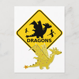 Méfiez-vous de la carte postale de dragon de dessi