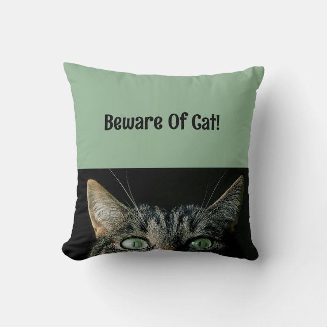 Méfiez-Vous Du Coussin Carré Chat (Recto)