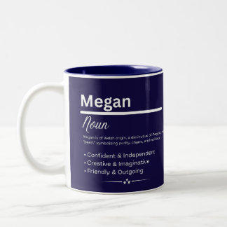 Megan, Mug avec Définition de Nom Personnalisé