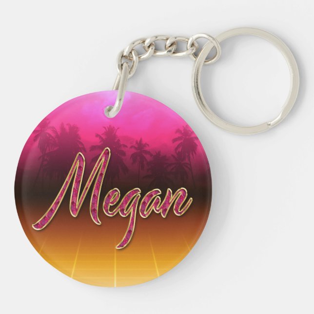 Megan Prénom Golden rose Porte-clés (Dos)