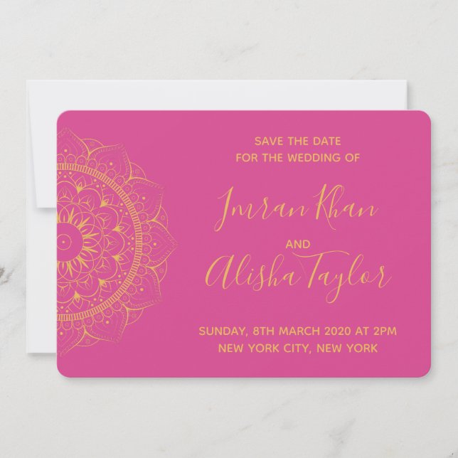 Mehendi Mariage Indien Hamsa Henna Carte de sauveg (Devant)