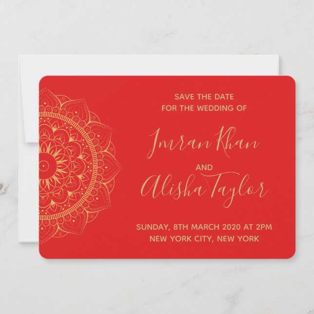 Mehendi Mariage Indien Hamsa Henna Carte de sauveg (Devant)