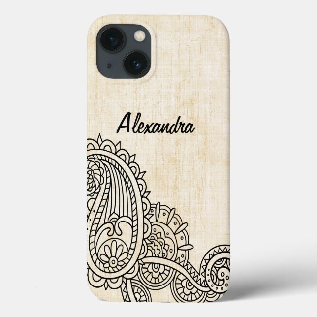 Mehndi Beige Motif Galaxy Note 4 Coque (Verso)